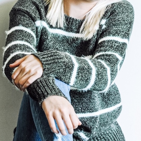 Striped Chenille Sweater - Picture 6 of 11